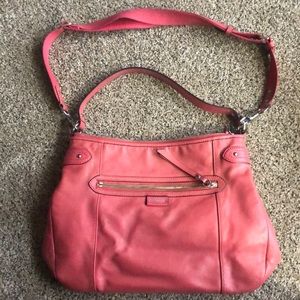 Coral coach purse